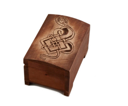wooden historical box with hand carved lid