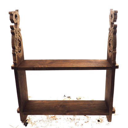 Viking personalized shelf, Wall shelf with Dragon head, hanging book shelf , norsk style, medieval decor, Larp and SCA,  display shelf,