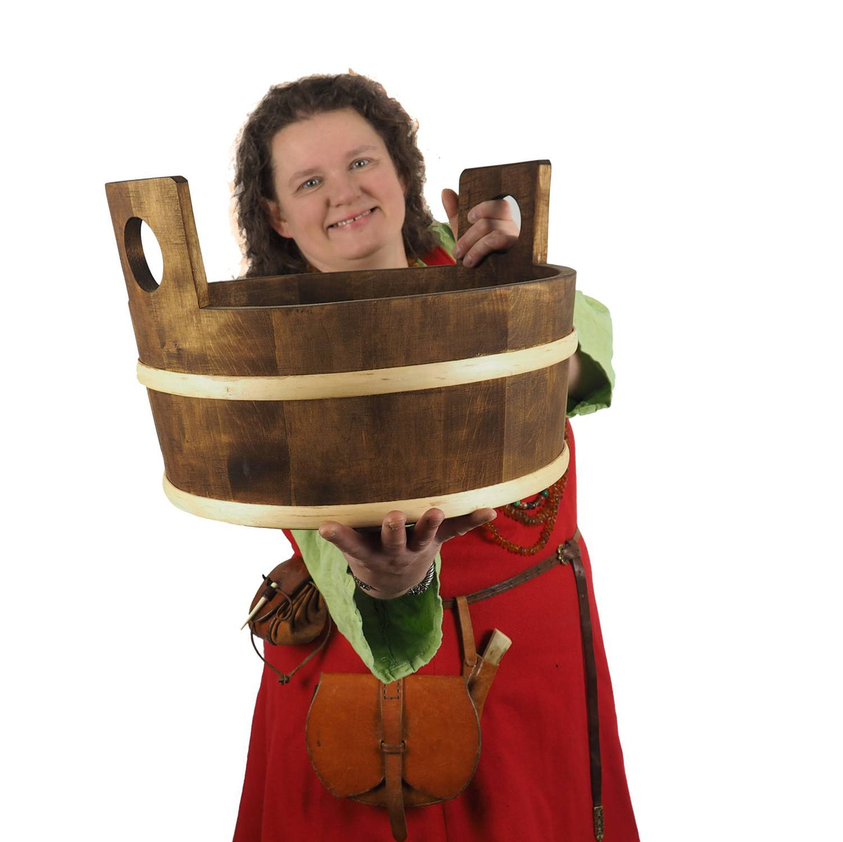 Wooden Tub, Water Bucket , 3 galon, 13 Litre, wedding gift, SCA Larp, handmade, pesonalized,