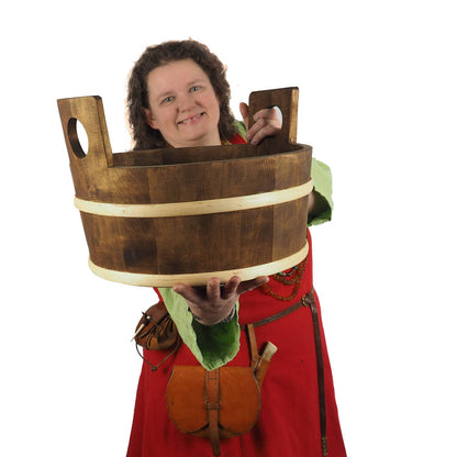 Wooden Tub, Water Bucket , 3 galon, 13 Litre, wedding gift, SCA Larp, handmade, pesonalized,